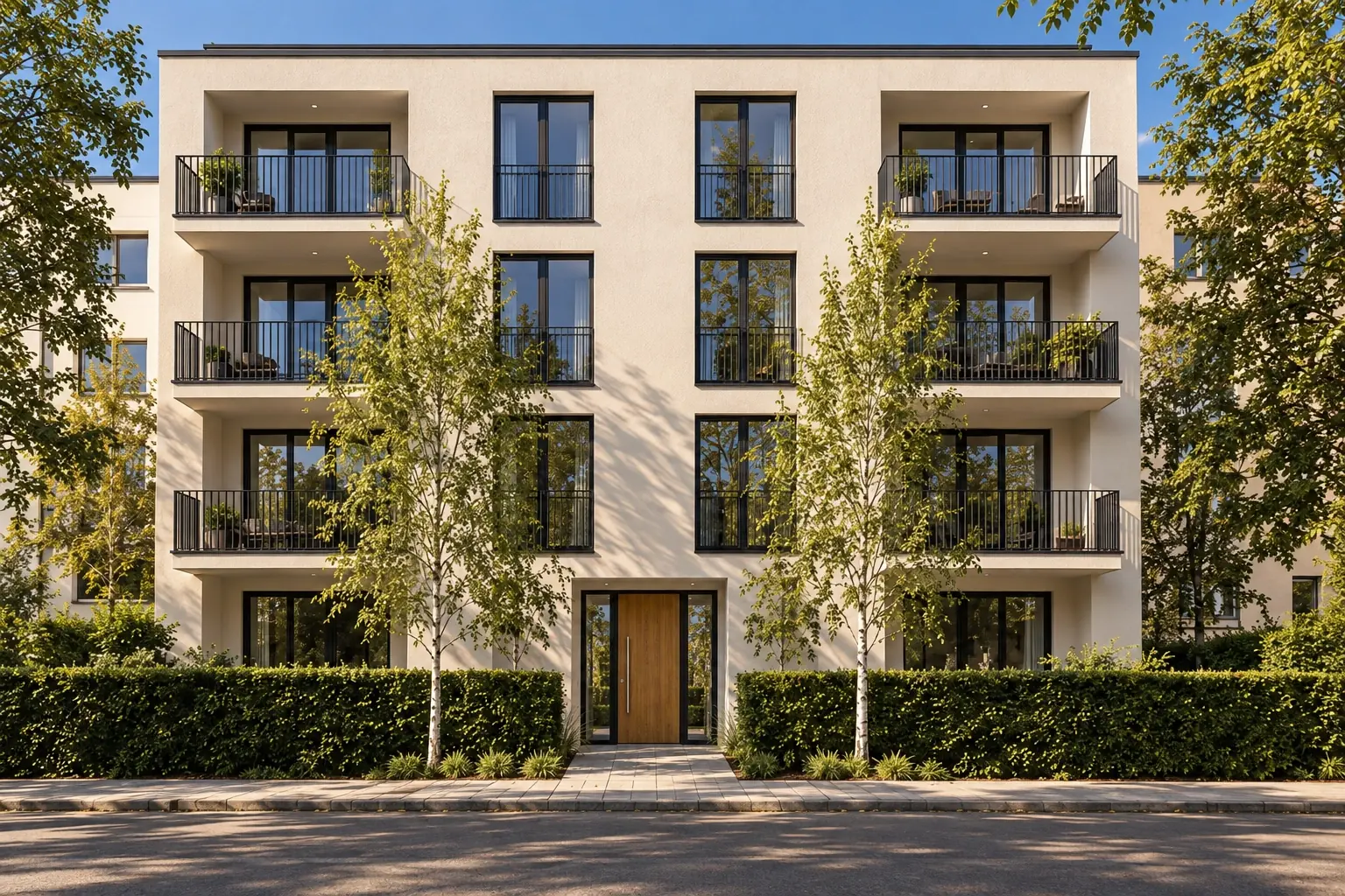 Wohnhaus von der Straße aus