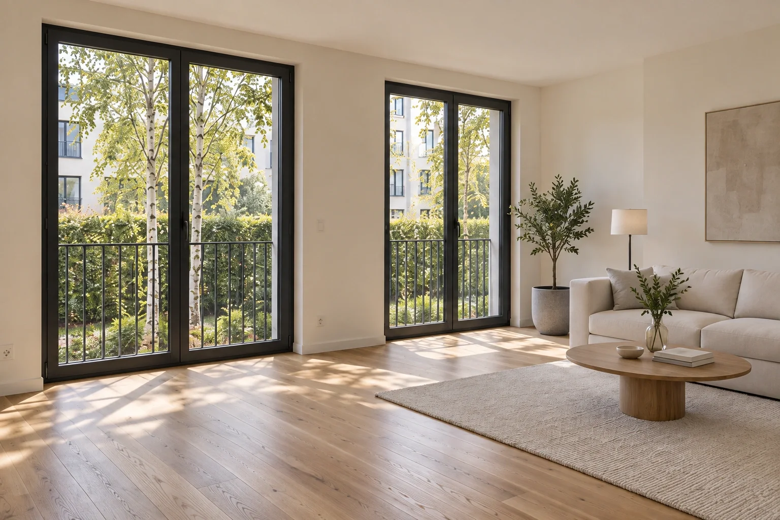 Wohnraum einer verwalteten Wohnung